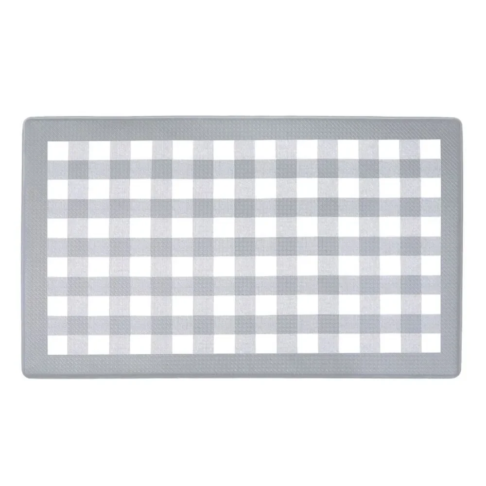 PowerSellerUSA Plaid Anti Fatigue Mat, Non-Slip Textured Buffalo Comfort